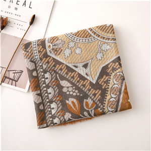 Camel print tassel cotton cheap scarf