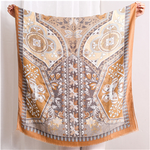 Camel print tassel cotton cheap scarf