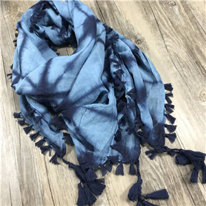 Wholesale cotton printed tassel scarf