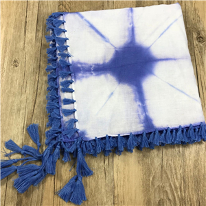 Wholesale cotton printed tassel scarf