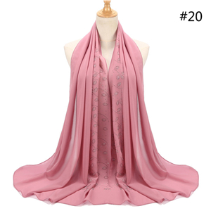 Wholesale hot drilling small leaves chiffon scarf