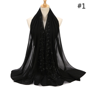 Wholesale hot drilling small leaves chiffon scarf