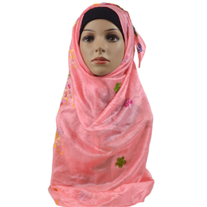 Wholesale hot drilling embroidered muslim scarf