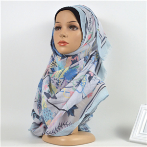 Wholesale printed edging muslim scarf