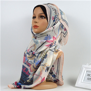 Wholesale printed edging muslim scarf
