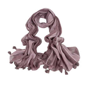 Wholesale cotton striped tassel scarf