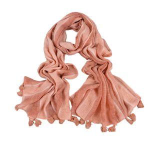 Wholesale cotton striped tassel scarf