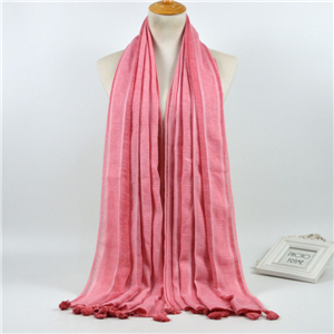 Wholesale cotton striped tassel scarf
