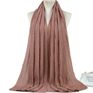 Wholesale leaf wrinkled chiffon muslim scarf