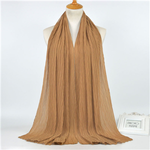 Wholesale leaf wrinkled chiffon muslim scarf