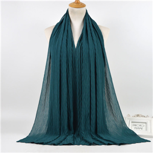 Wholesale leaf wrinkled chiffon muslim scarf