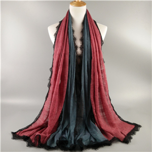 Wholesale lace edging cotton cheap scarf