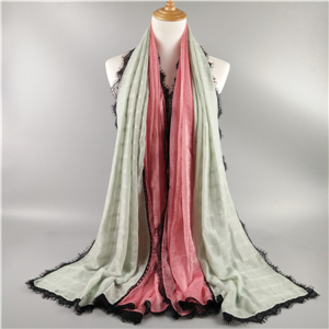 Wholesale lace edging cotton cheap scarf