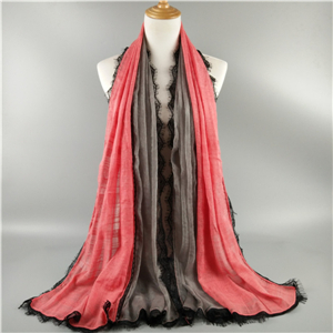 Wholesale lace edging cotton cheap scarf