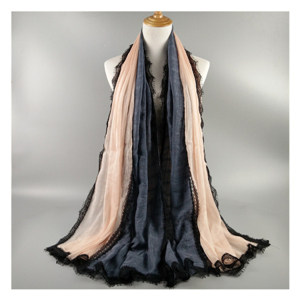 Wholesale lace edging cotton cheap scarf