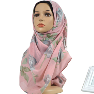 Wholesale printed tassel muslim scarf