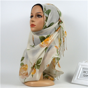Wholesale printed tassel muslim scarf