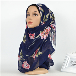 Wholesale printed tassel muslim scarf