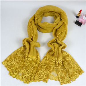 Wholesale cotton lace muslim scarf