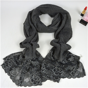 Wholesale cotton lace muslim scarf