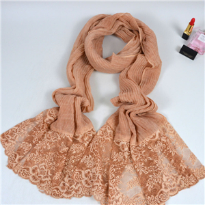 Wholesale cotton lace muslim scarf