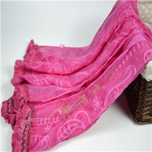 Wholesale embroidery hot tassel muslim scarf