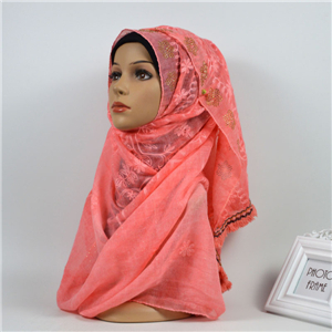 Wholesale embroidery hot tassel muslim scarf