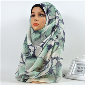 Wholesale gold silk printed cotton muslim scarf