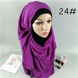 Wholesale solid color lace chiffon muslim scarf