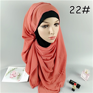 Wholesale solid color lace chiffon muslim scarf