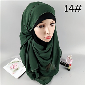Wholesale solid color lace chiffon muslim scarf
