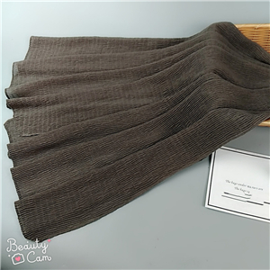 Pure color fine lines crease muslim cotton cheap scarf