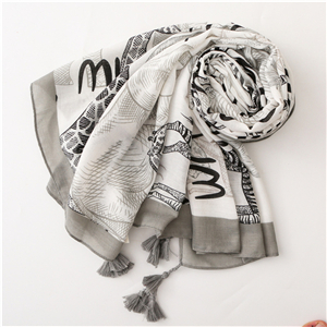 Zebra pattern print front decorative cheap scarf
