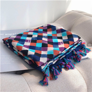 Wholesale plaid pattern decorated cotton scarf