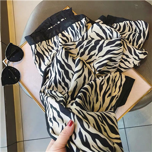 Wholesale zebra stripe printed cotton scarf