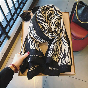 Wholesale zebra stripe printed cotton scarf