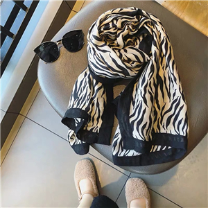 Wholesale zebra stripe printed cotton scarf