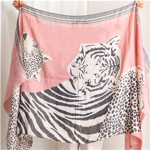 Wholesale animal pattern leopard cotton decorative scarf