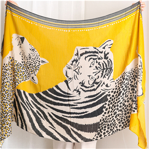 Wholesale animal pattern leopard cotton decorative scarf