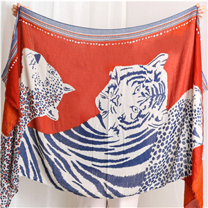 Wholesale animal pattern leopard cotton decorative scarf