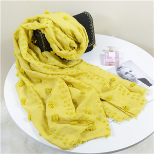 Wholesale small ball solid color cotton cheap scarf