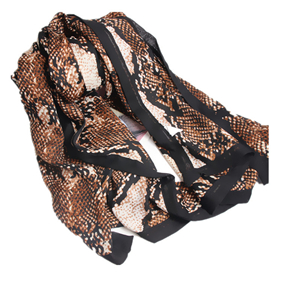 Snakeskin printed curled cotton cheap scarf
