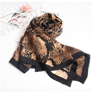 Snakeskin printed curled cotton cheap scarf