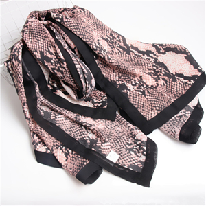 Snakeskin printed curled cotton cheap scarf