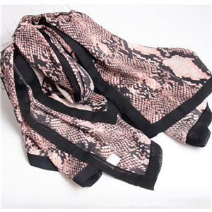 Snakeskin printed curled cotton cheap scarf