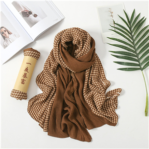 Wholesale crepe contrast cotton decorative scarf