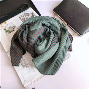 Wholesale crepe contrast cotton decorative scarf
