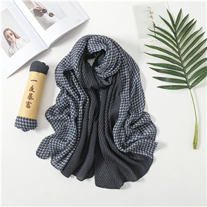 Wholesale crepe contrast cotton decorative scarf