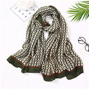 Crumpled v-pattern cotton warm cheap scarf