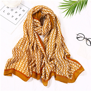 Crumpled v-pattern cotton warm cheap scarf